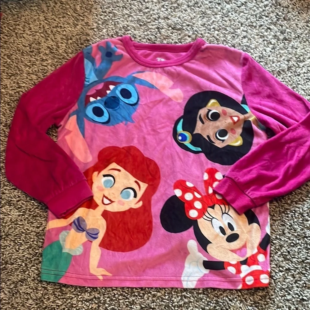 Disney 100 Character Pink Fleece Girl Pajama Set